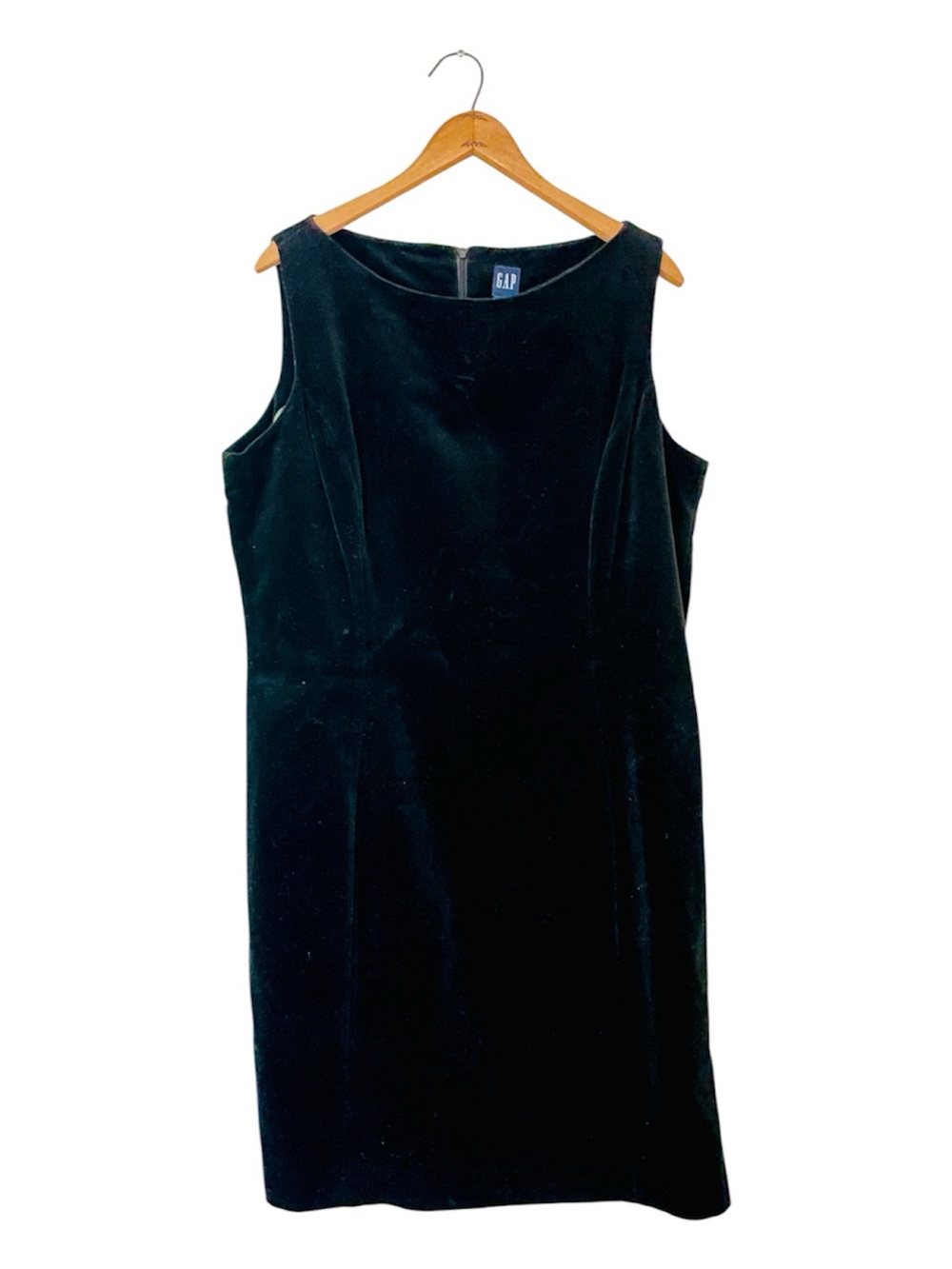 GAP Black Velvet Midi Sheath Dress